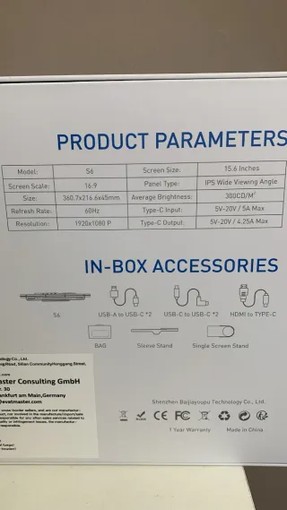 Kwumsy Monitor Portátil 15.6 Doble Pantalla