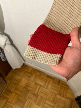 Jersey Tommy Hilfiger Beige Rayas Rojas