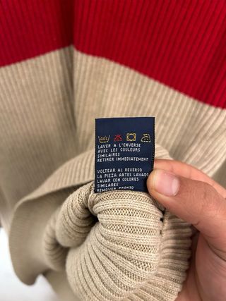 Jersey Tommy Hilfiger Beige Rayas Rojas