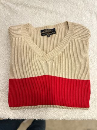 Jersey Tommy Hilfiger Beige Rayas Rojas