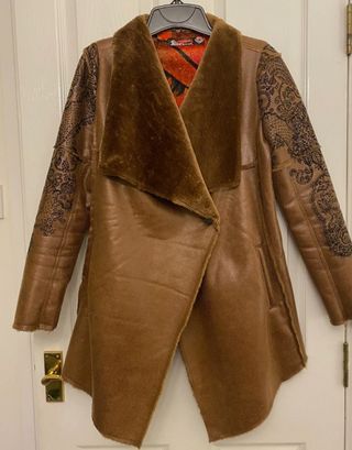 Abrigo Desigual Marrón y Verde