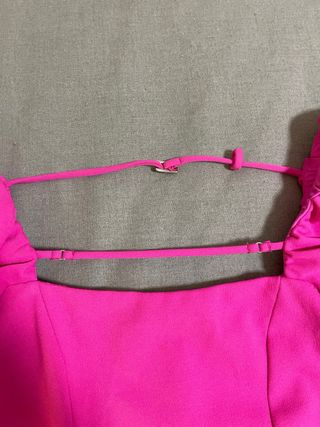 Top Zara fucsia mangas abullonadas