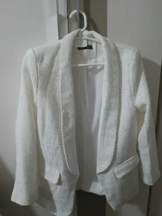 Chaqueta americana blanca tweed