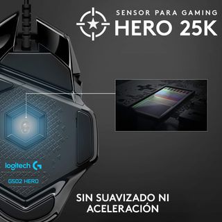 Ratón Gaming Logitech G502 HERO Negro/Azul