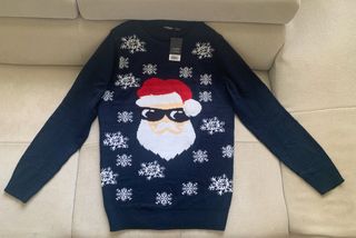Jersey Navideño Santa Gafas de Sol Talla M