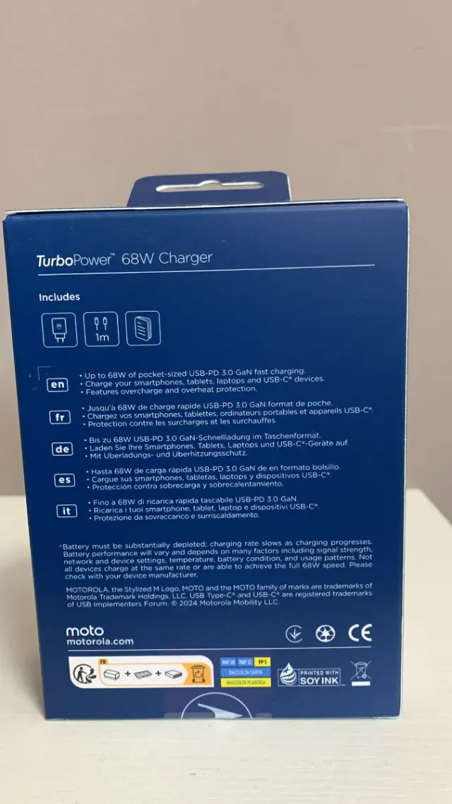 Cargador Motorola TurboPower 68W