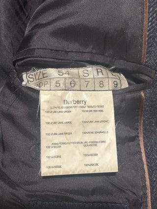 Americana Burberry Lana Hombre Azul