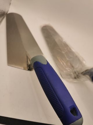 2 Espátulas Inox Mango Azul Nuevas