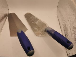 2 Espátulas Inox Mango Azul Nuevas