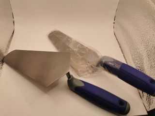 2 Espátulas Inox Mango Azul Nuevas