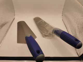 2 Espátulas Inox Mango Azul Nuevas