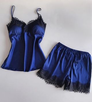 Pijama Satén Sexy 2 Piezas Talla M