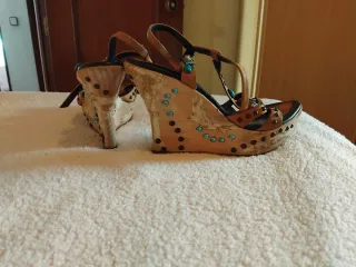 Sandalias El Dantés Plataforma Turquesa