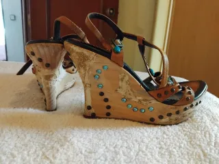 Sandalias El Dantés Plataforma Turquesa