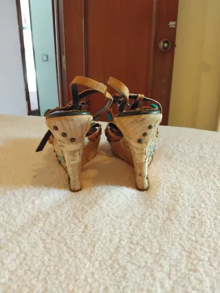 Sandalias El Dantés Plataforma Turquesa