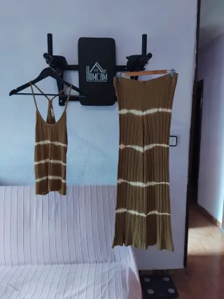 Conjunto Mango Marrón y Blanco