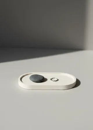 NUEVO Vassoio in cemento bianco