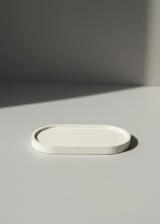 NUEVO Vassoio in cemento bianco
