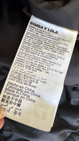 BIMBA Y LOLA CHAQUETA BOMBER NEGRA MUJER S