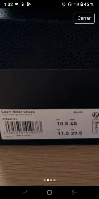 Puma Court Rider Chaos Lima Talla 45