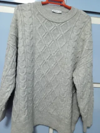 Jersey de punto grueso hombre gris