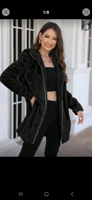 Abrigo peluche capucha