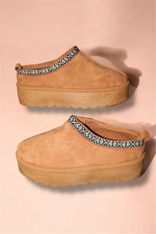 Mules Plateau Camel con Fantasia Etnica