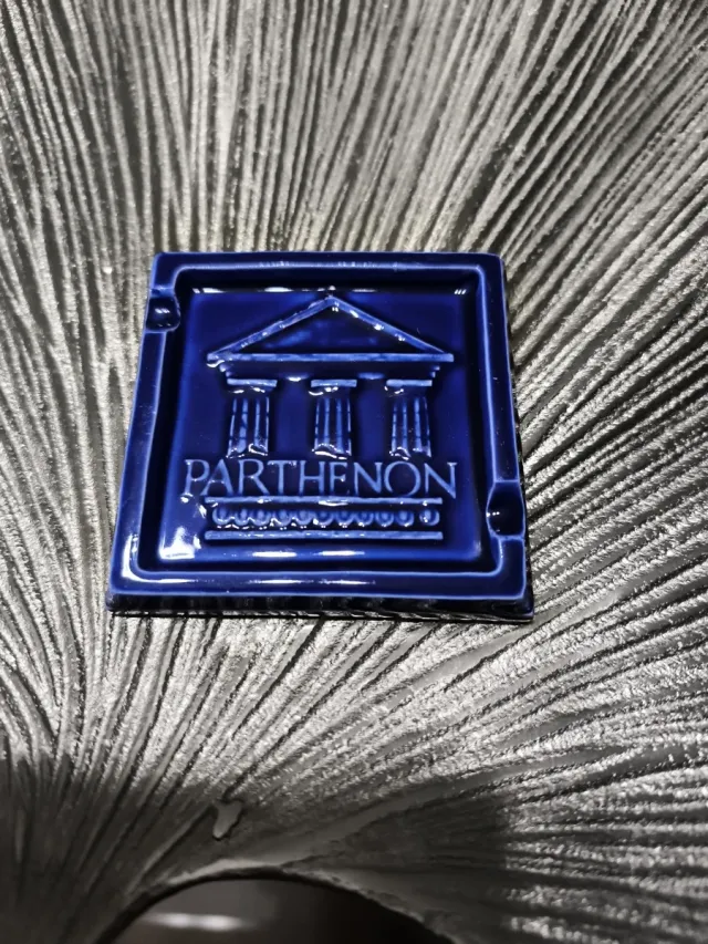 Cenicero in ceramica blu Partenone