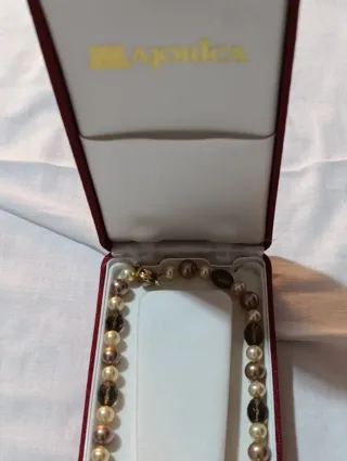 Collar Majorica Perlas Beige y Morado