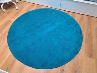 Alfombra redonda pelo corto, azul, diámetro 150 cm