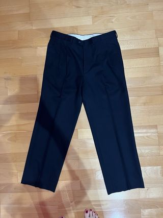 Pantalón de traje negro hombre