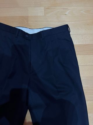 Pantalón de traje negro hombre