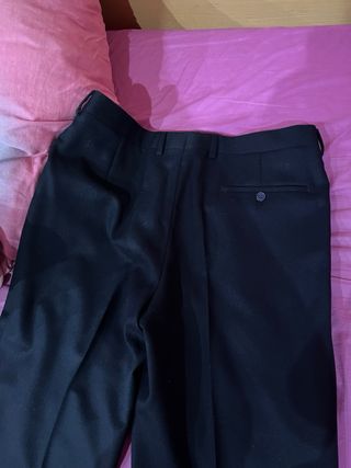 Pantalón de traje negro hombre