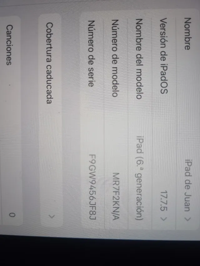 iPad Apple 6ª Gen 32GB Wifi Plata