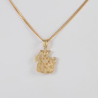 Colgante oro 18k 750 bolsa de dinero