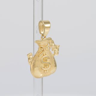 Colgante oro 18k 750 bolsa de dinero