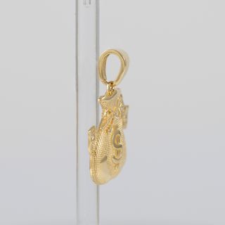 Colgante oro 18k 750 bolsa de dinero