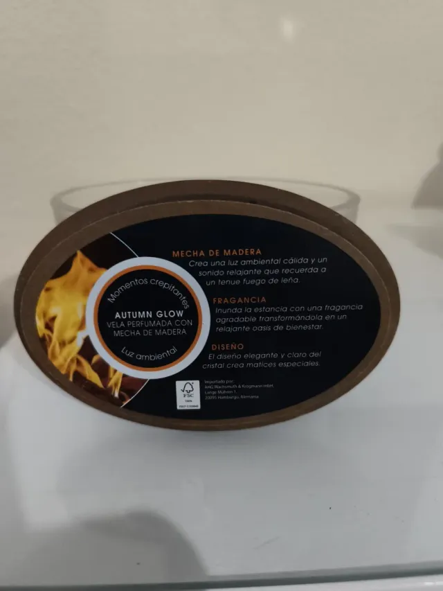 Candela da 450g con coperchio in legno