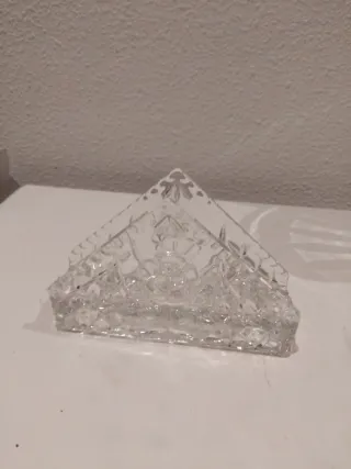 🇨🇿 Servilletero Cristal Checo Diseño Floral