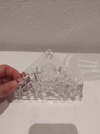 🇨🇿 Servilletero Cristal Checo Diseño Floral