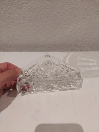 🇨🇿 Servilletero Cristal Checo Diseño Floral