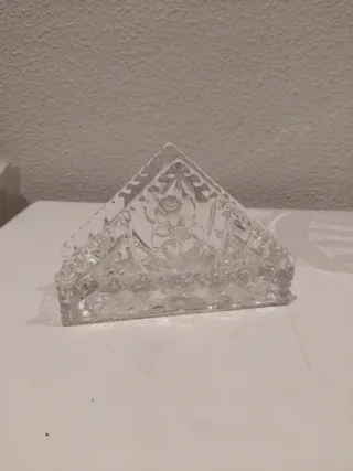 🇨🇿 Servilletero Cristal Checo Diseño Floral