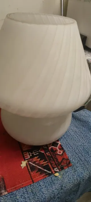 Lámpara Vintage Murano Vidrio Blanco