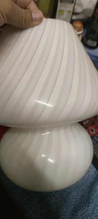 Lámpara Vintage Murano Vidrio Blanco