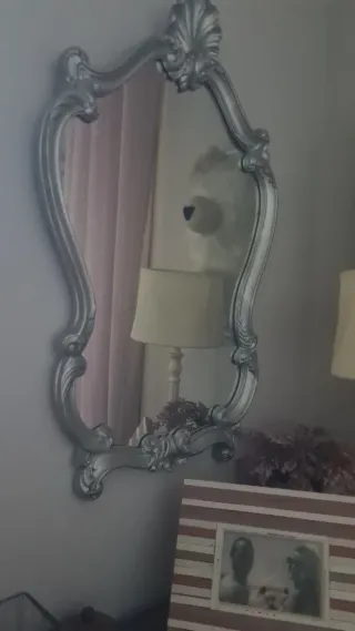 Espejo decorativo plateado