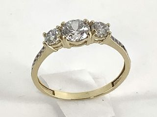 anillo oro 18k con piedra con circonita