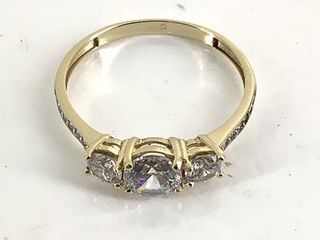 anillo oro 18k con piedra con circonita