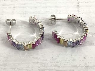 pendientes plata 925mm con piedra con circonita