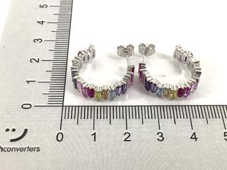 pendientes plata 925mm con piedra con circonita