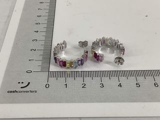 pendientes plata 925mm con piedra con circonita